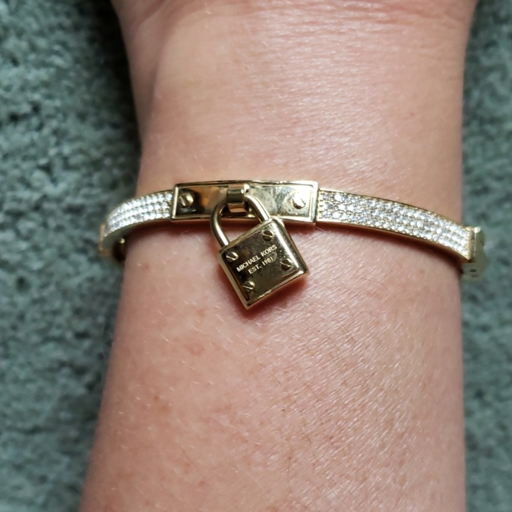 NIB Michael Kors gold tone/crystal bracelet